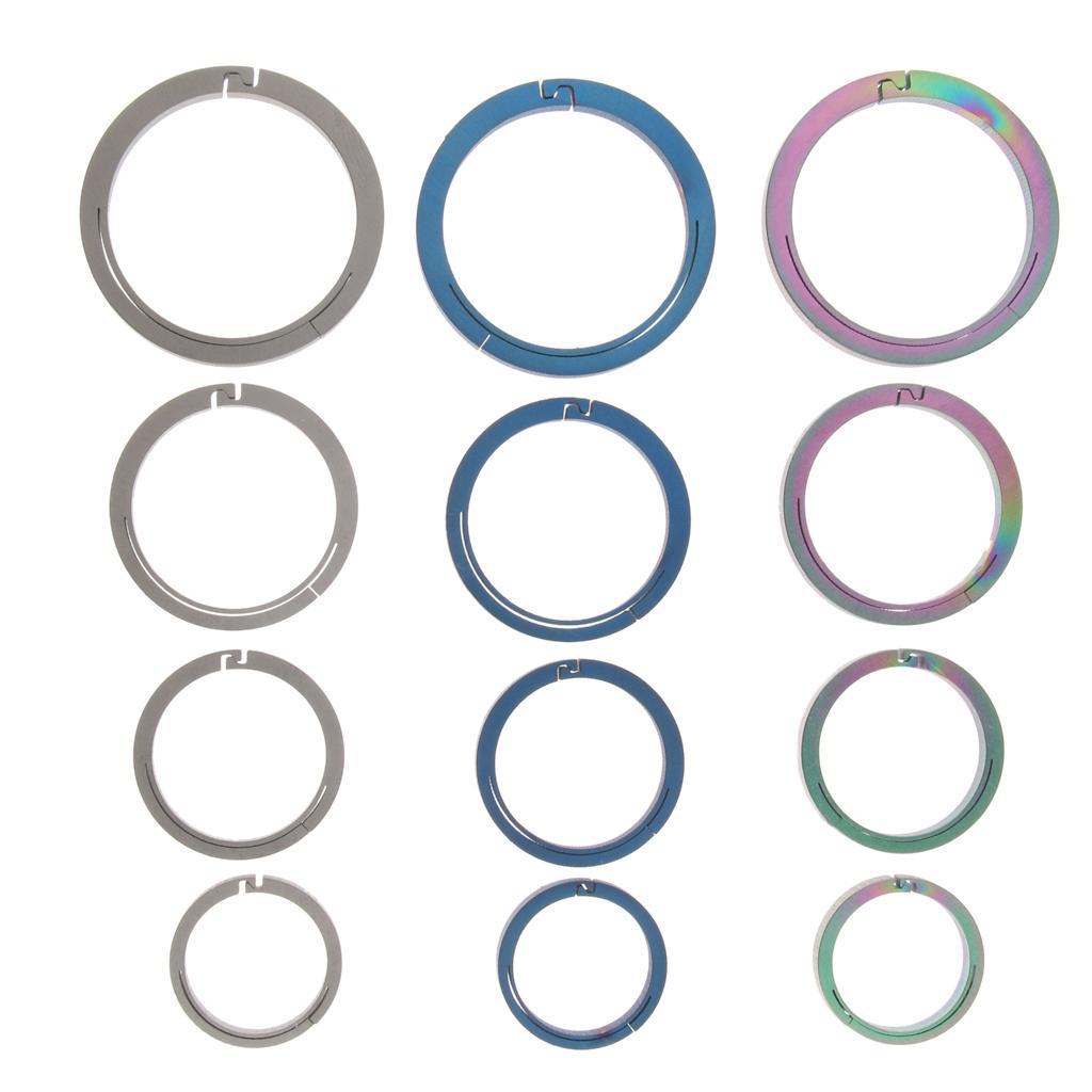 3pcs Titanium Ring Buckle Keychain Carabiner Round Snap Hook Open Clip