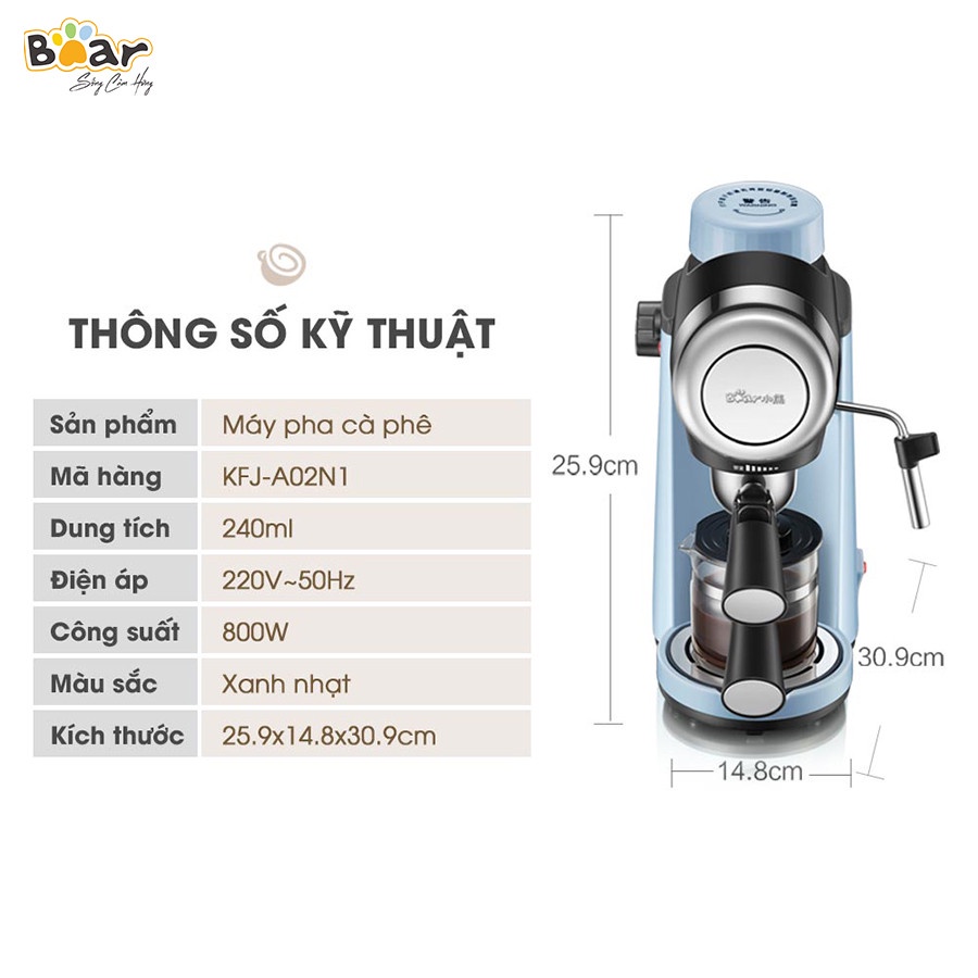 Máy pha cà phê tự động Bear CF-B02V1 - Hàng chính hãng