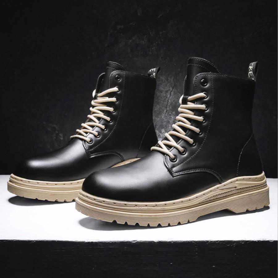 Giày cao cổ -Bốt cổ cao dr martens phiên bản 2021 INF - 1 (2 bản đen đế đen và đen đế kem)