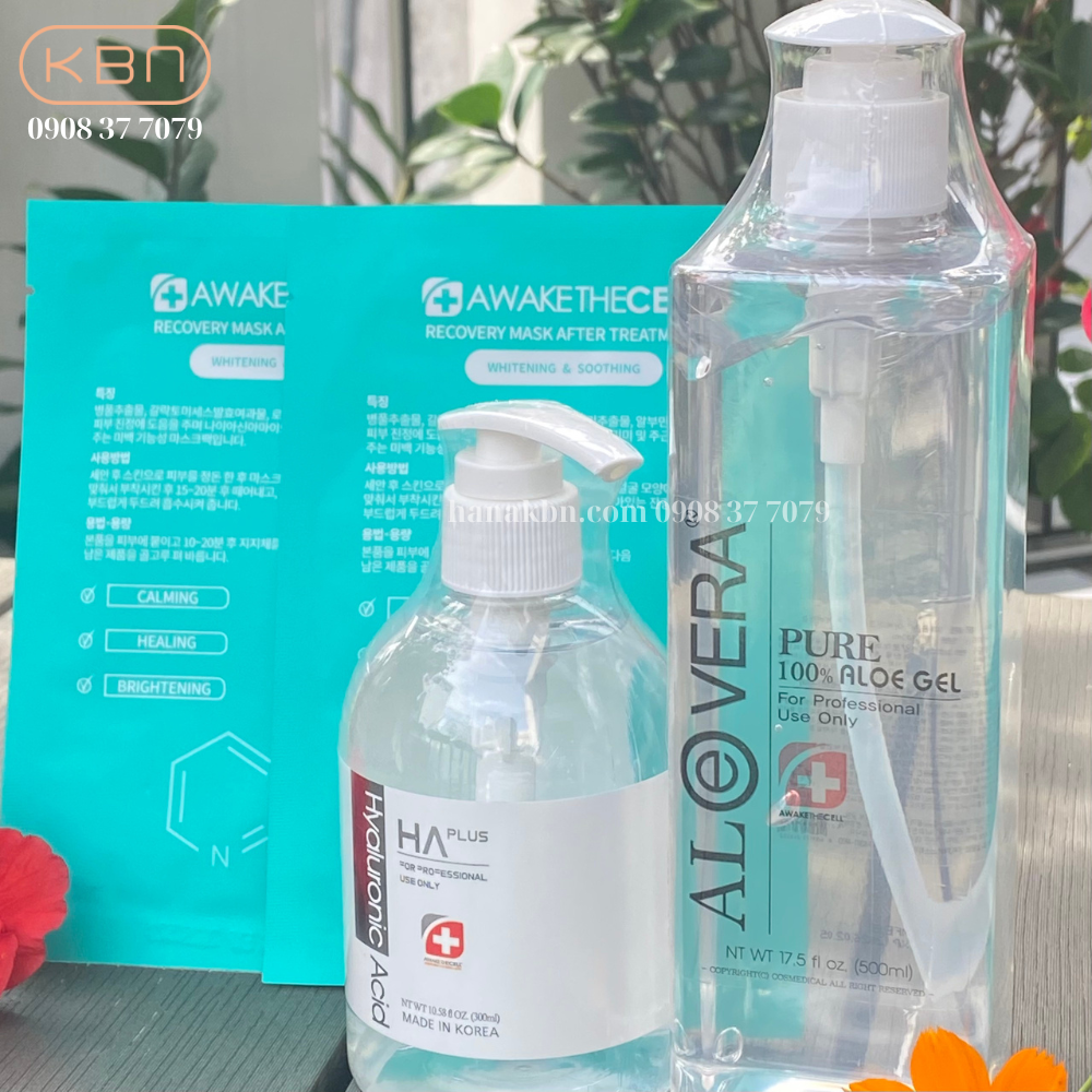 Combo Siêu Cấp Ẩm HA Plus 300ml Và Gel Lô Hội Aloevera Tặng 2 Mặt Nạ Soothing
