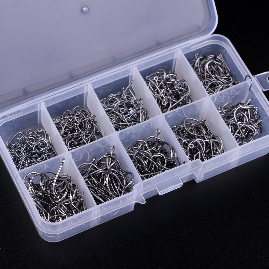 500pcs/box High Carbon Steel Fishing Hooks Offset Hook Octopus Circle Hooks