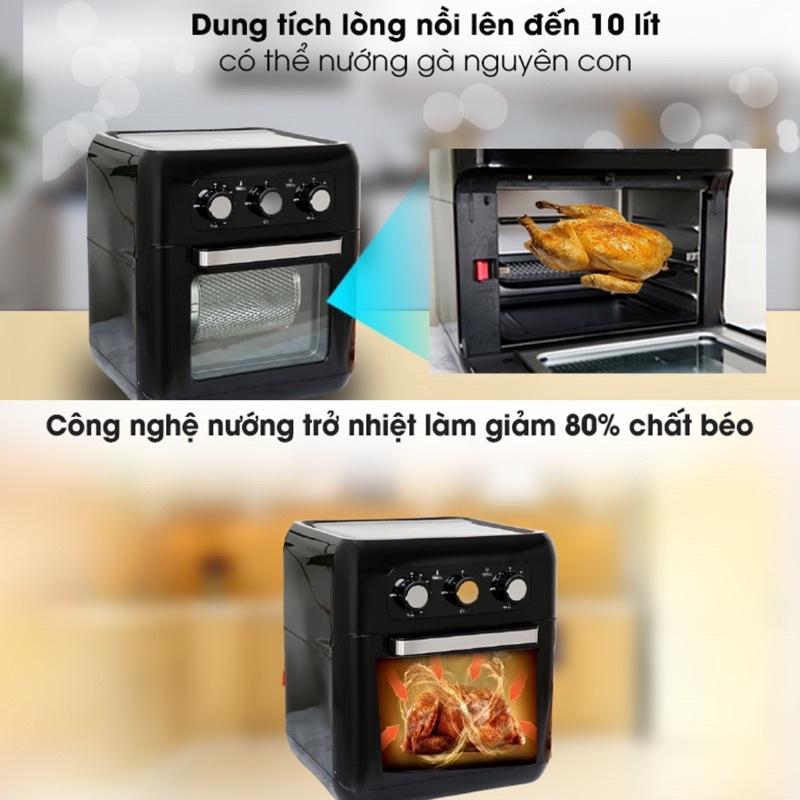 Nồi Chiên Không Dầu Hawonkoo AFH-100, Dung Tích 10Lit - 5 Phụ Kiện Nướng Đa Năng, Hàng Chính Hãng