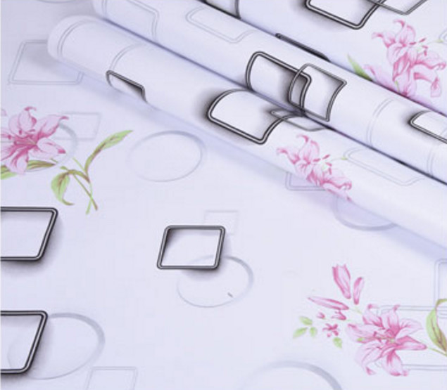 GIẤY DÁN TƯỜNG KHỔ 45CM X 10M Ô VUÔNG HOA