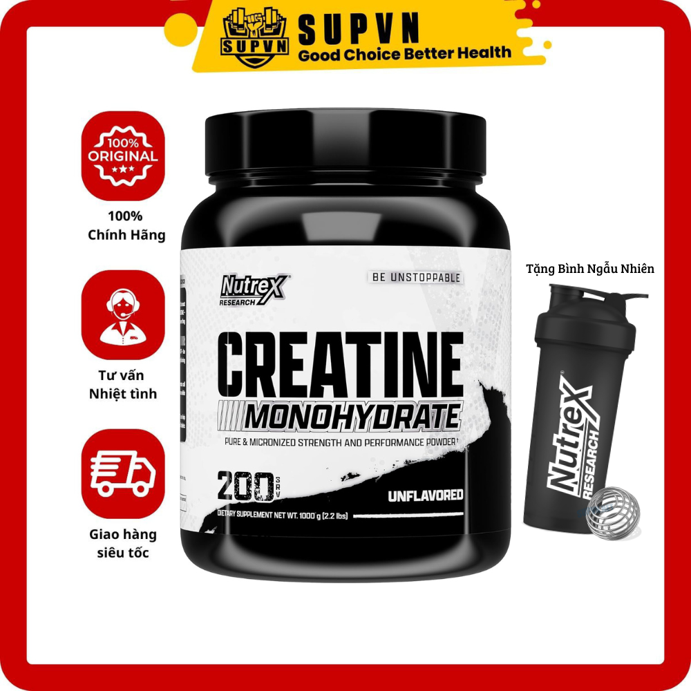 Nutrex Creatine Monohydrate Drive 1000 gram - Hỗ Trợ Tăng Sức Mạnh Cơ, Phục Hồi Phát Triển Cơ Bắp