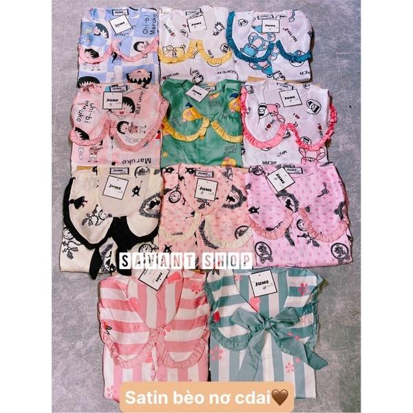 Mẫu Mới Về ️ Pijama Cổ Bèo Thắt Nơ Tiểu Thư Đáng Yêu ️ Kèm Clip