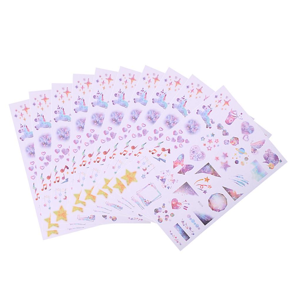 10 Sheets Horse Butterfly Photo Album Scrapbook Stickers Embellishments