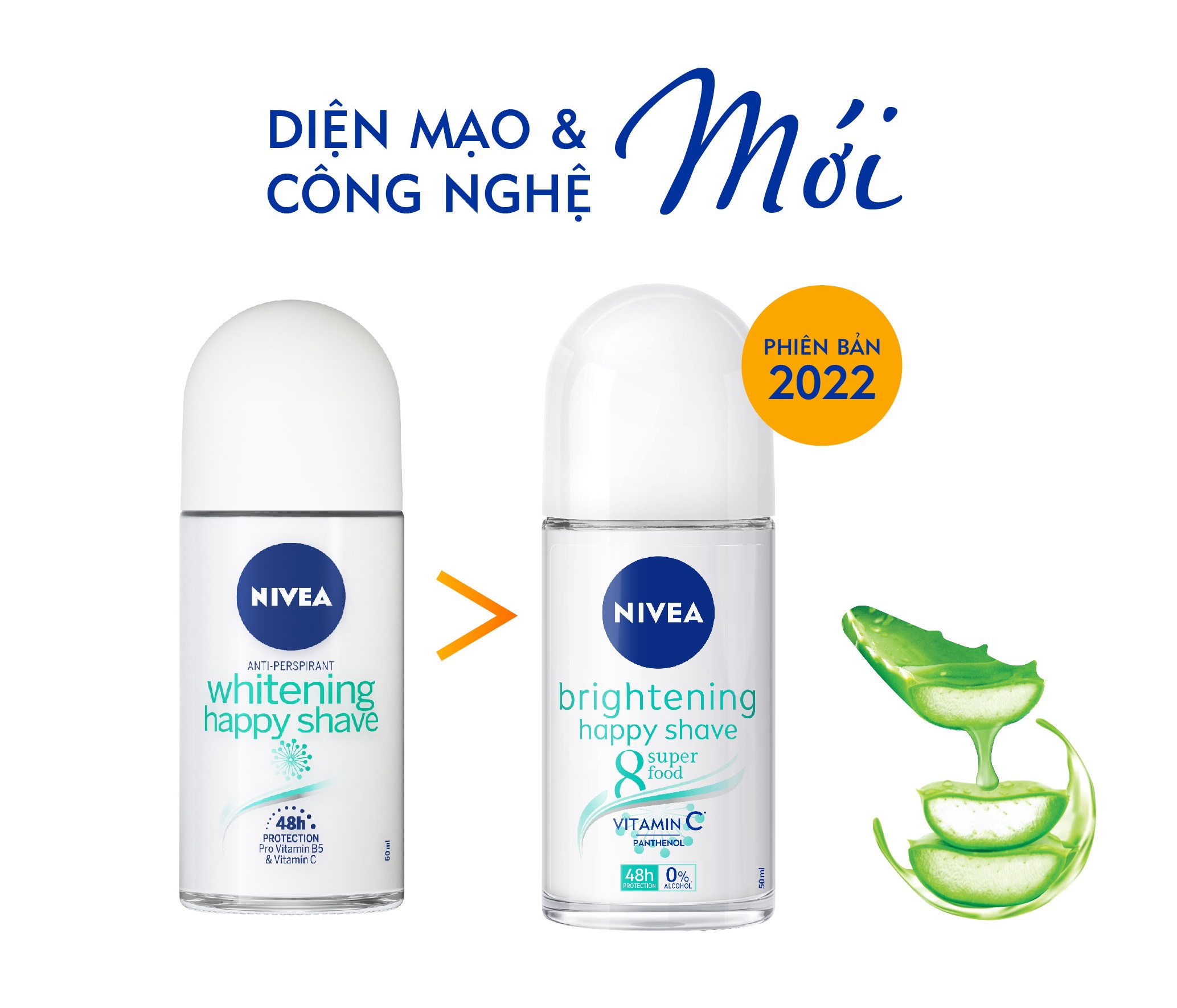 Lăn Ngăn Mùi NIVEA Dưỡng Sáng Da 8 Super Food | Vitamin C (50 ml)