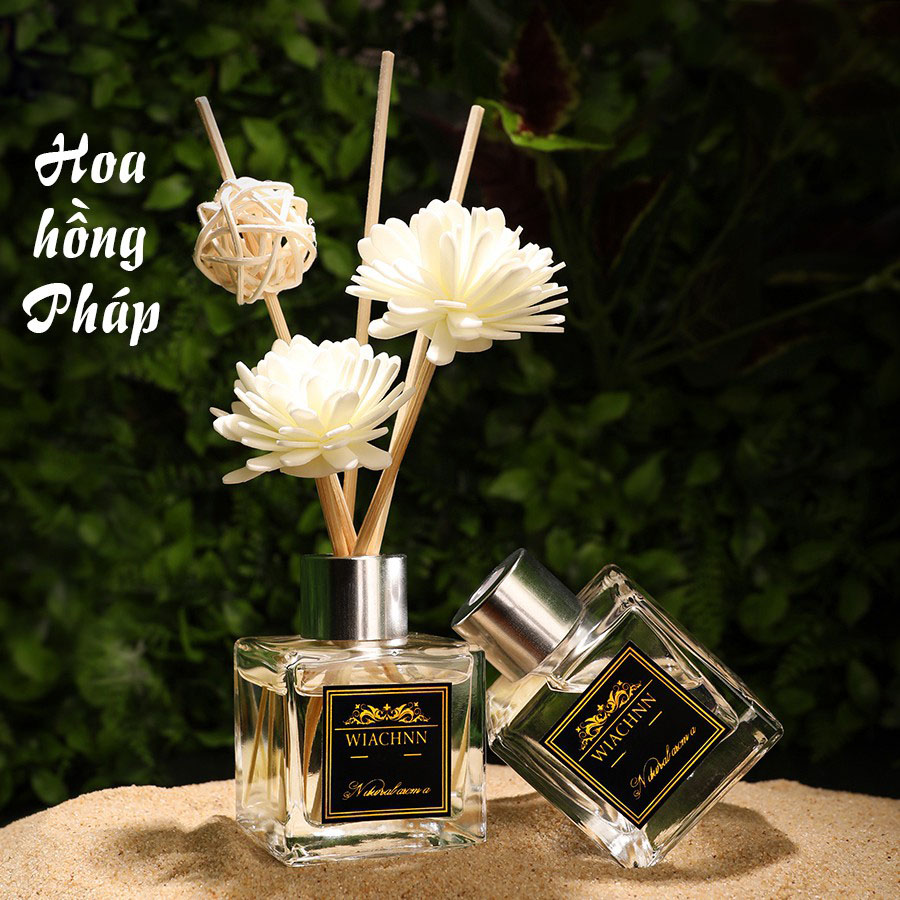 Tinh dầu thơm phòng 50ml có que GỖ tự khếch tán khử mùi không khí dễ chịu trong phòng, nước hoa để phòng