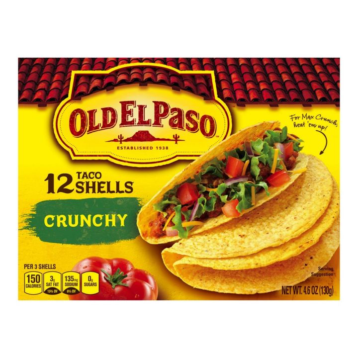 Vỏ bánh Taco Shells hiệu Old El Paso Taco Shells - Hộp 12 cái