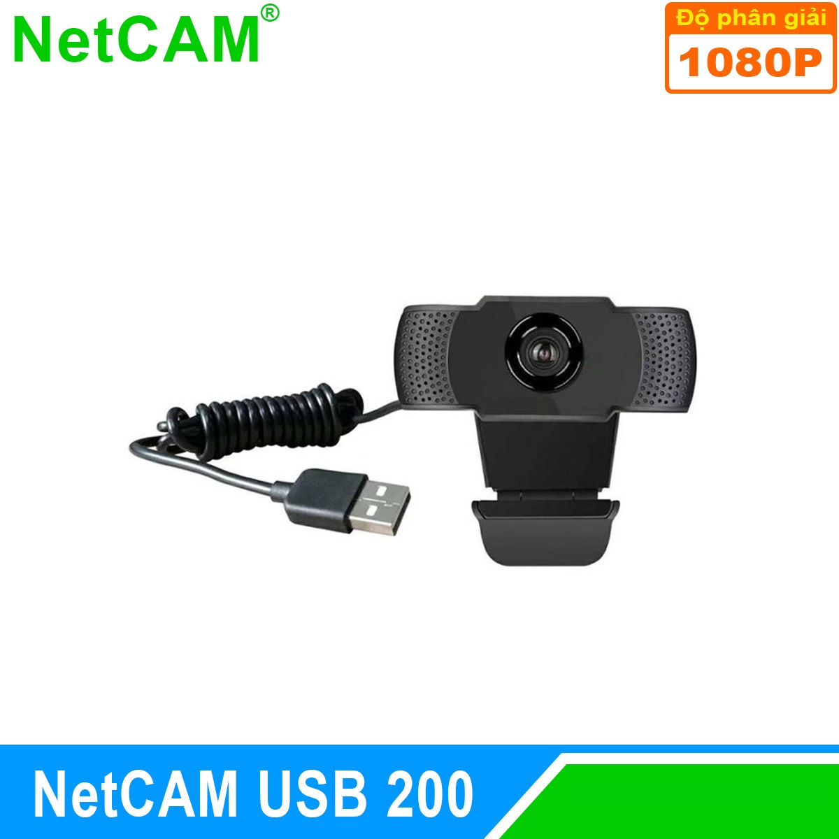 Webcam NetCAM USB 200 độ phân giải 1080P - Hàng Chính Hãng