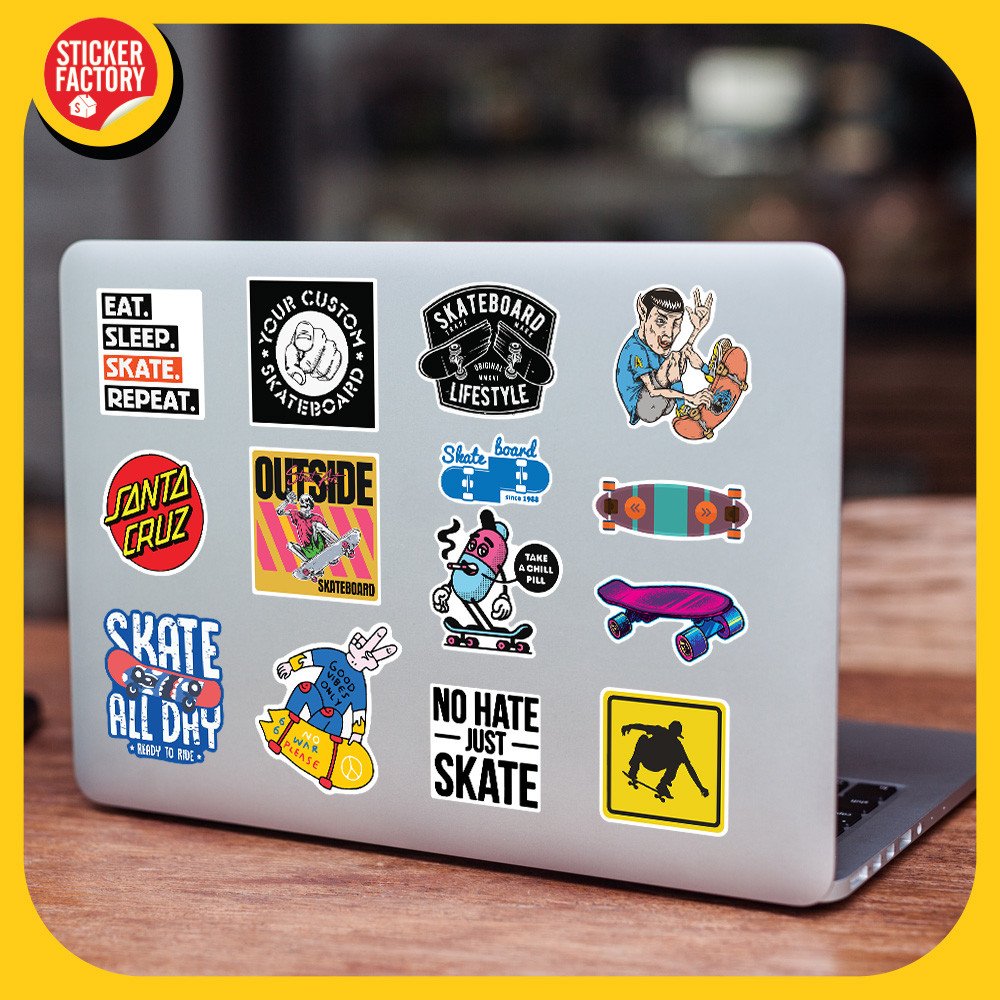 Skate Board - Set 100 sticker decal hình dán nón bảo hiểm, laptop, xe máy, ô tô - STICKER FACTORY