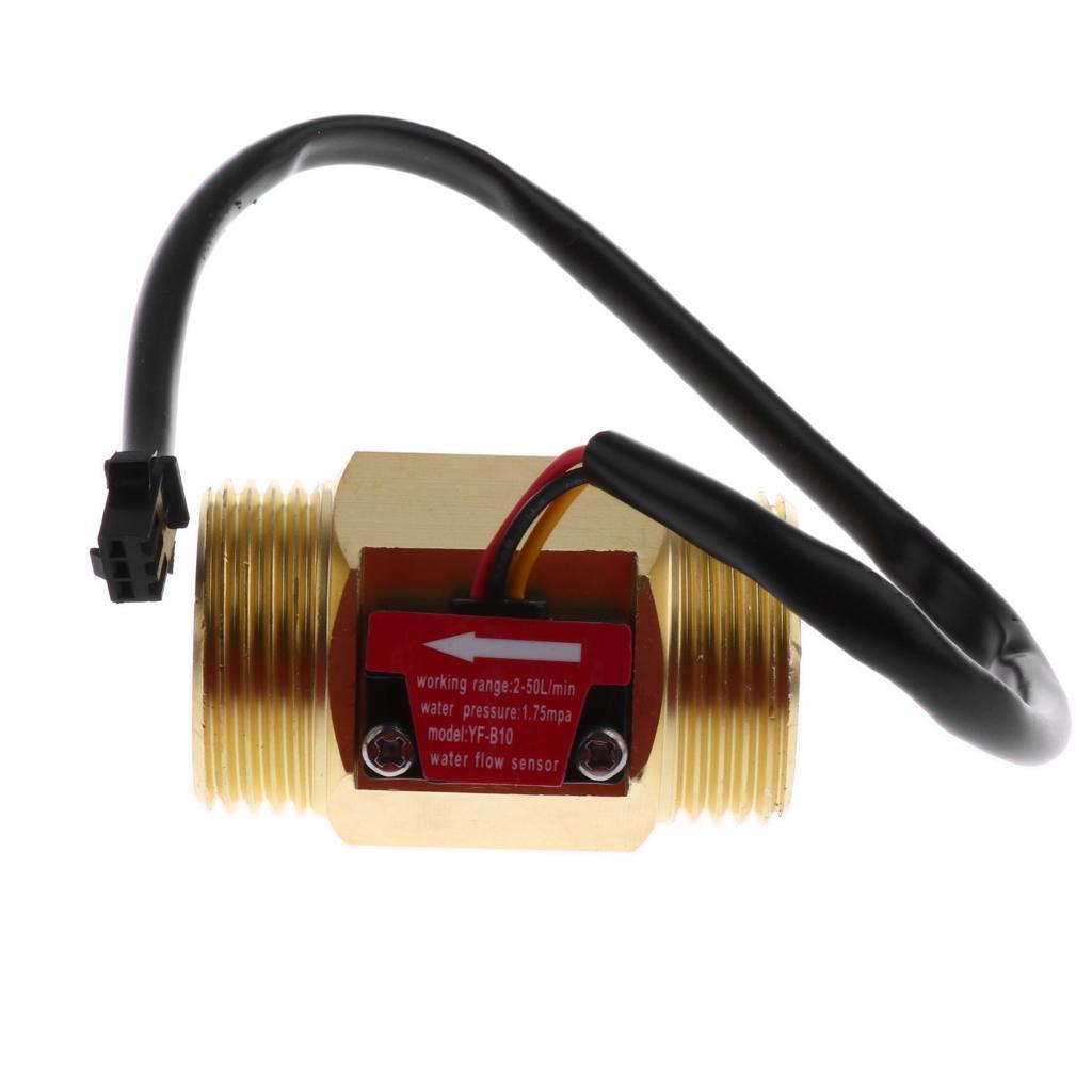 4pcs Copper G1 Thread Water Flow Sensor With Accuracy 1 ～ 25L / MIN ± 5% DC 5 ～ 15V