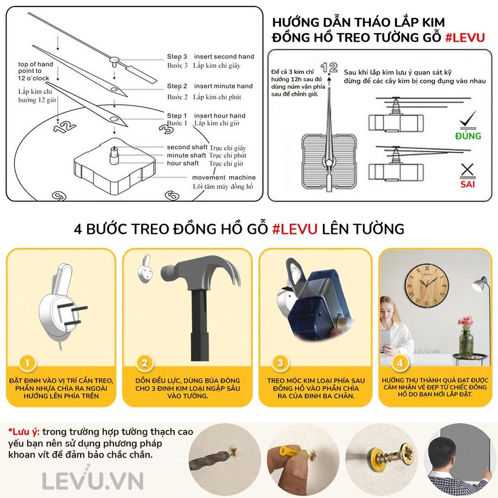 Đồng Hồ Treo Tường sang trọng LEVU DH17 số La Mã độc đáo