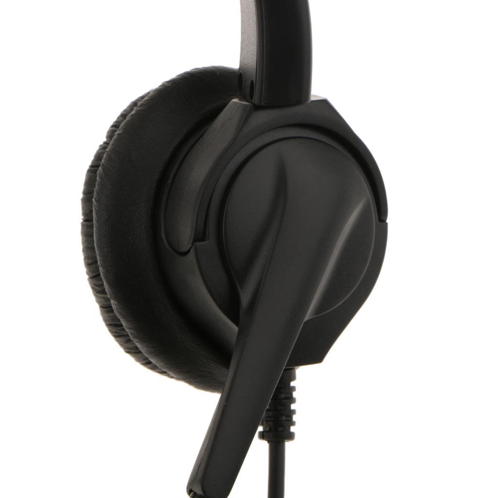 Hands-free Call Center Noise Cancelling Binaural Headset with RJ9 Plug & Mic