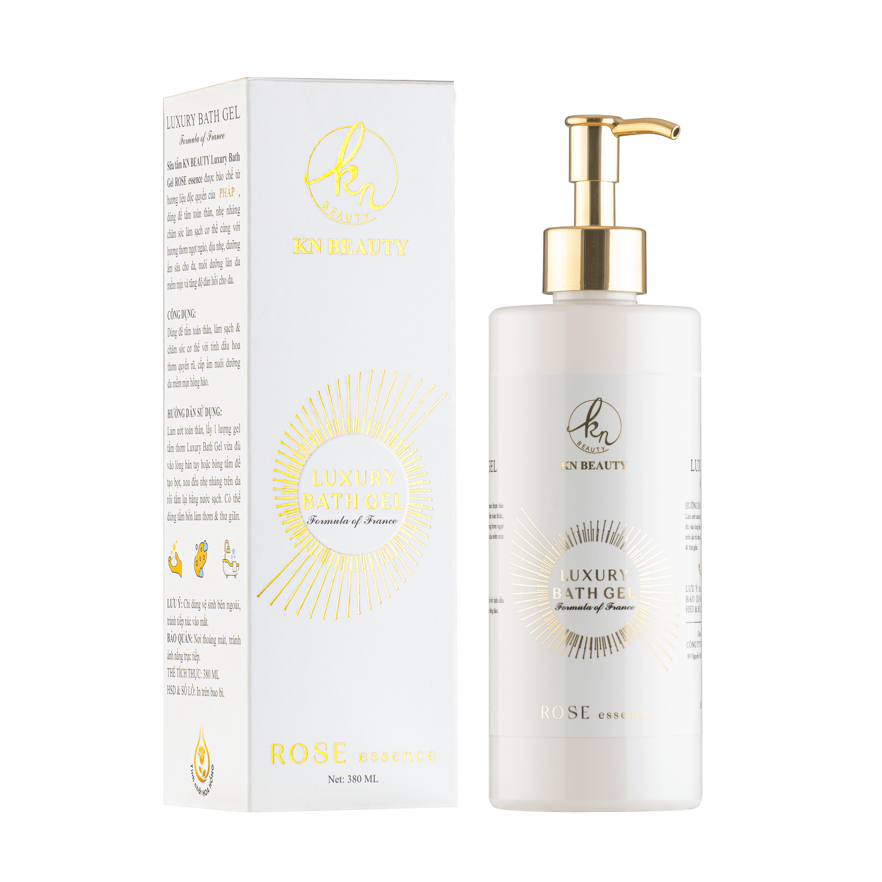 Sữa tắm KN Beauty tinh chất Hoa Hồng – Luxury Bath Gel ROSE essence 380ml