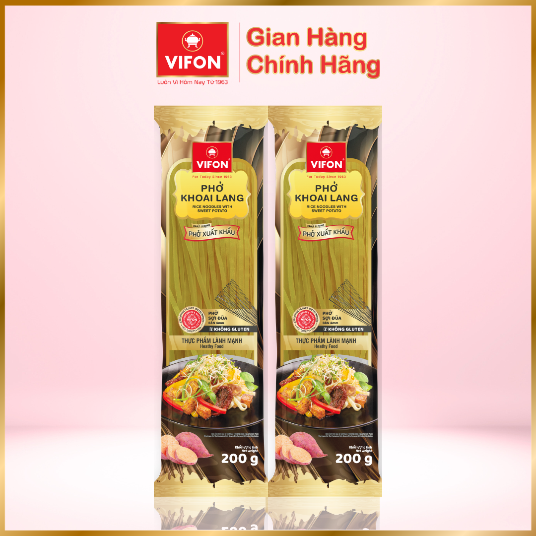 Thùng 10 gói Phở khô xuất khẩu khoai lang 200gr/gói