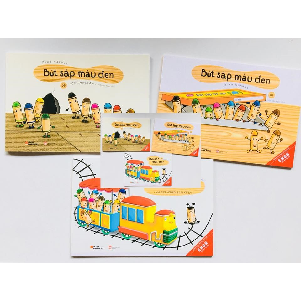 Ehon Nhật Bản Bút sáp màu đen cho bé 3-6 tuổi