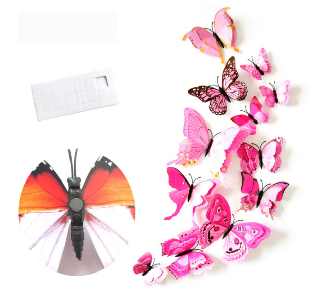 Bộ 12 bướm 3D mẫu mới cánh 2 tầng tự nhiên như thật (MÀU NGẪU NHIÊN )