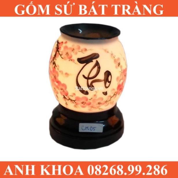 Đèn tinh dầu chữ và tam giác - Gốm sứ Bát Tràng Anh Khoa