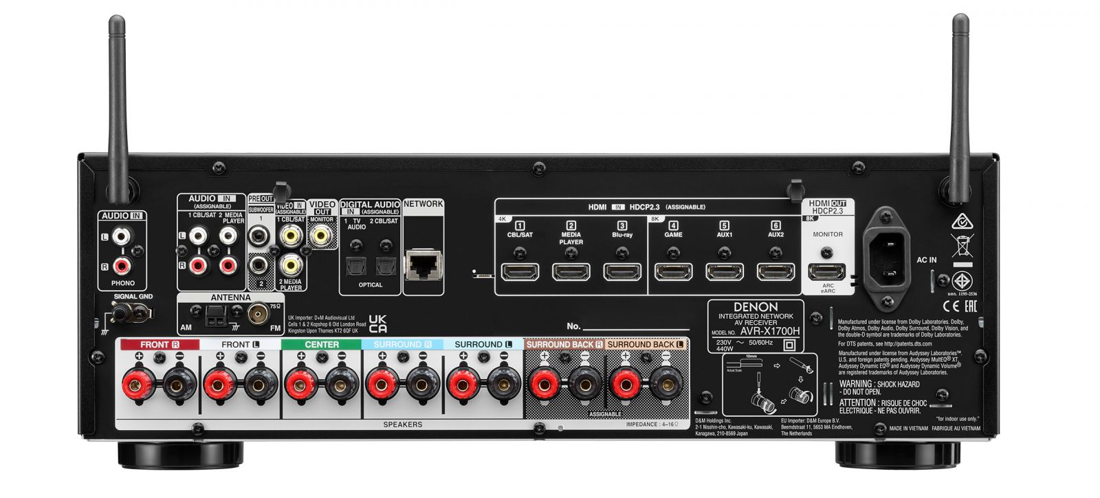 Ampli Cao Cấp Denon AVR-X1700H HÀNG CHÍNH HÃNG NEW 100%