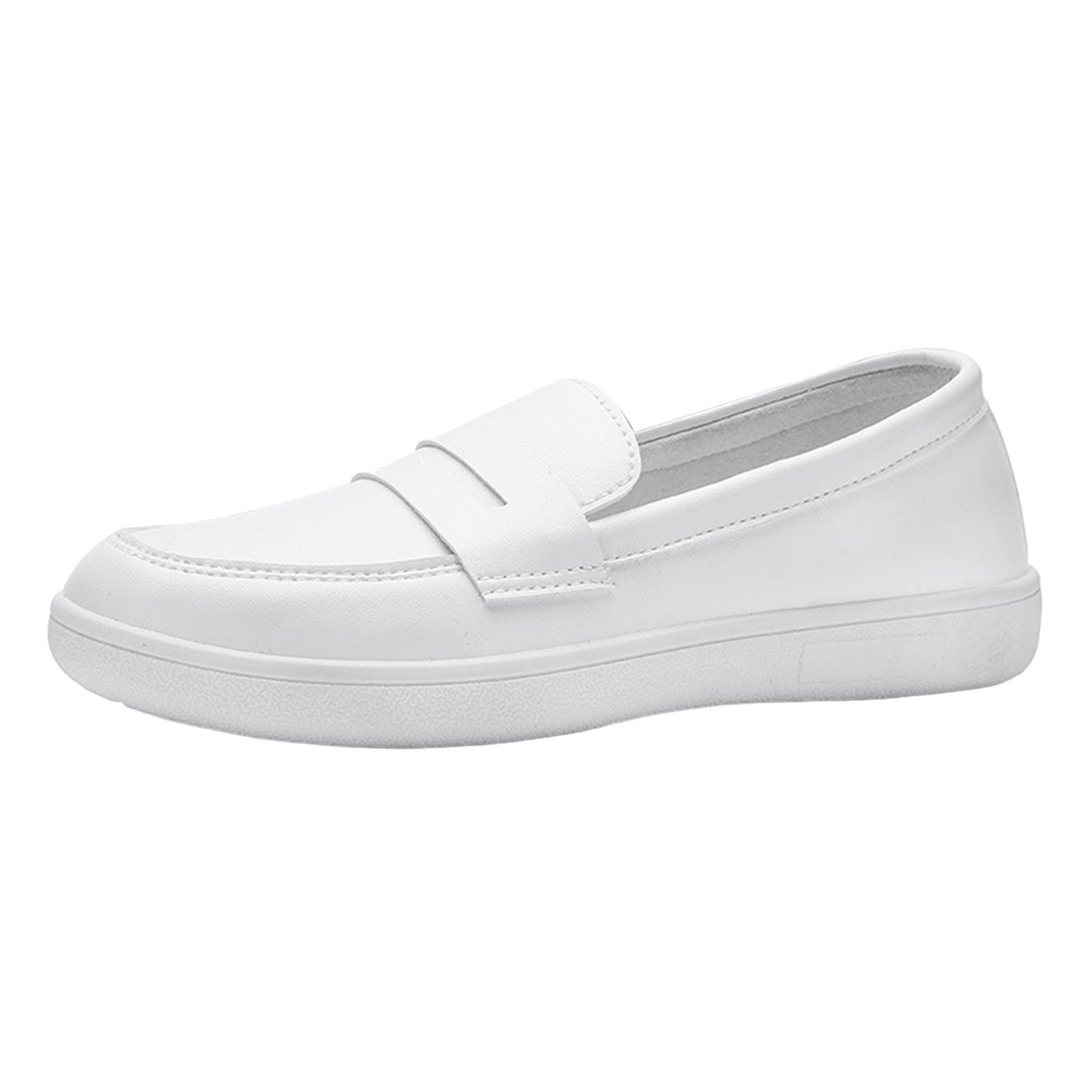 Women's Nursing Shoes Nurse Loafers Work Shoes PU Leather Flat Nursing Shoes