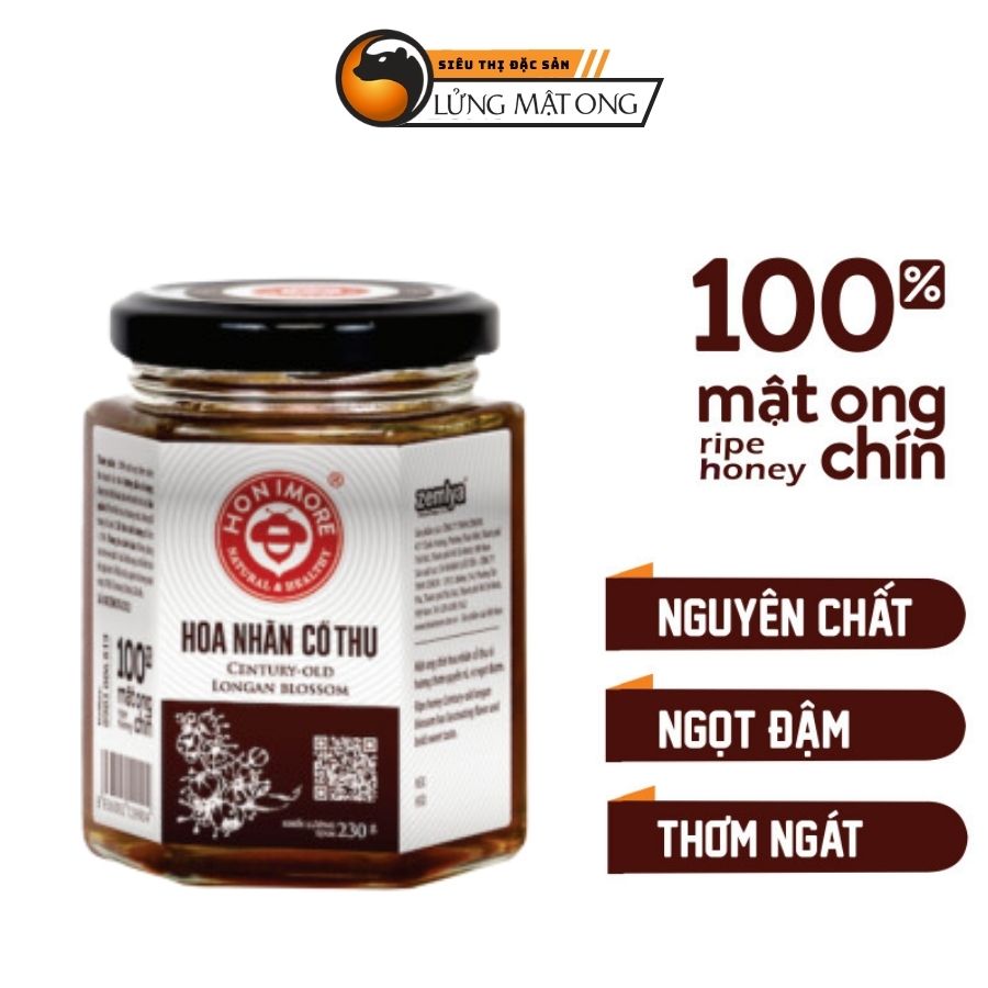 Mật ong rừng Hoa Nhãn Cổ Thụ - 100% mật ong chín Honimore 230g