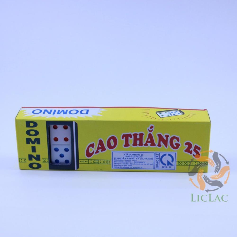 Bộ cờ Domino Cao Thắng 25 làm bằng chất liệu nhựa gồm 28 quân cờ