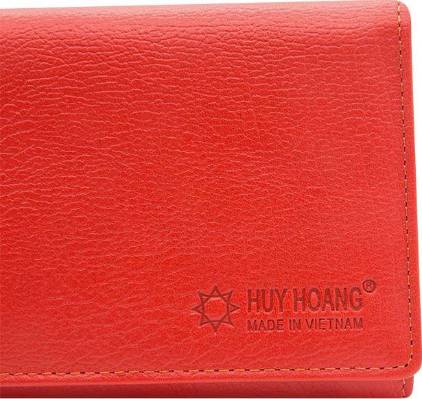 Ví Nữ Da Bò 3 Gấp Huy Hoàng HT3162 - Đỏ