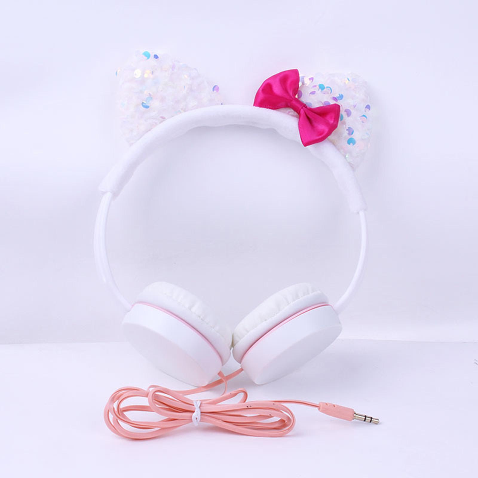 Cat Ear Headphone for Kids, Over Ear Headset Plush Earphones