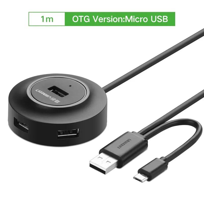 Ugreen UG20278CR106TK 1M màu Đen Bộ chia HUB USB 2.0 sang 4 USB 2.0 hỗ trợ OTG - HÀNG CHÍNH HÃNG