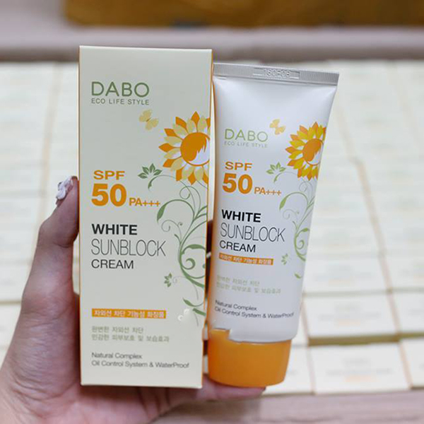 Kem chống nắng trắng da Dabo White Sunblock Cream Cao cấp Hàn Quốc 70ml + Móc khoá