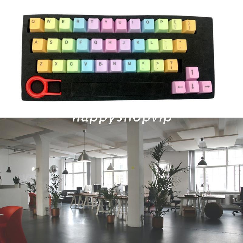 HSV 37 Keys Rainbow Gradient Keycaps ABS Backlit Keycaps Set With Key Puller for DIY