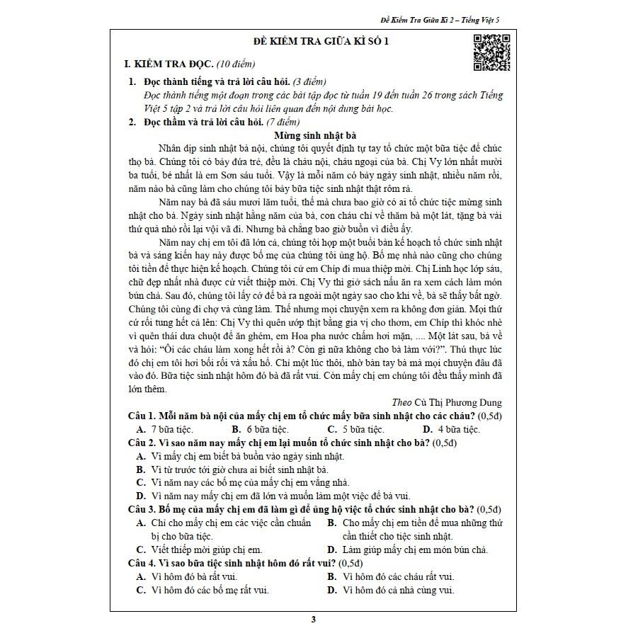 Sách - Đề Kiểm Tra Tiếng Việt 5 - Học Kì 2