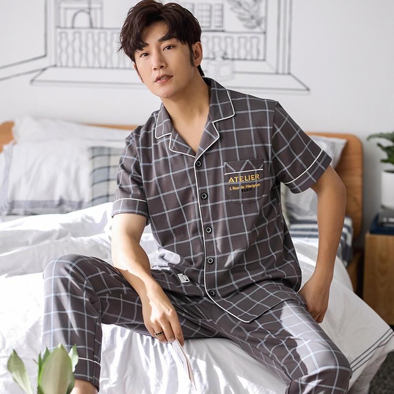 Pijama nam cộc tay-Đồ bộ nam chất vải COTTON 100% dày dặn, thông thoáng, cực kỳ nam tính, hàng Quảng Châu chuẩn xịn
