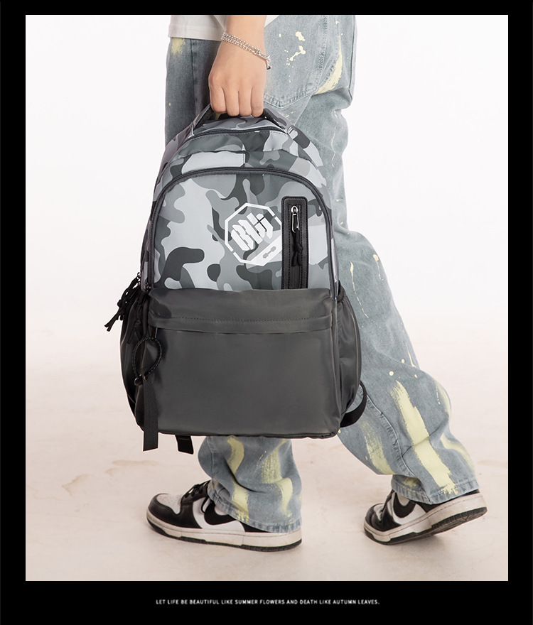 Balo nam đi học đi du lịch vải nylon mềm cao cấp chống thấm nước họa tiết camo thời trang 9612