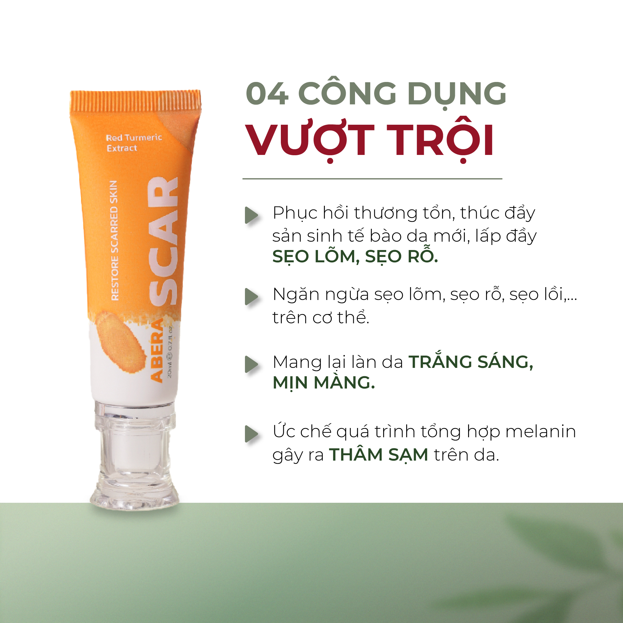 [Combo 2] Kem Sẹo Nghệ Đỏ Abera Scar 20g Phục Hồi Làn Da bị Sẹo An Toàn Hiệu Quả, Nhanh Chóng