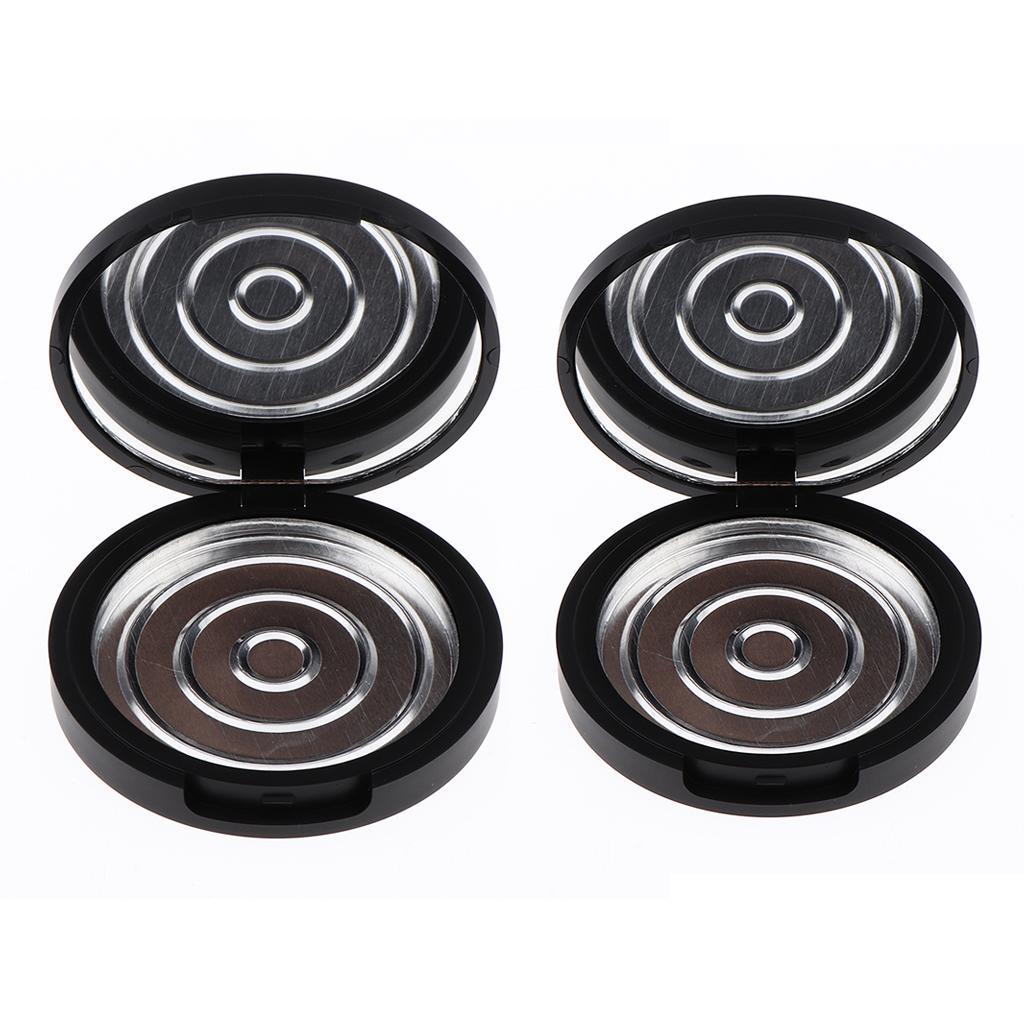 2x Empty Cosmetic Jar Makeup Powder Container Pot w Cosmetic Travel Case