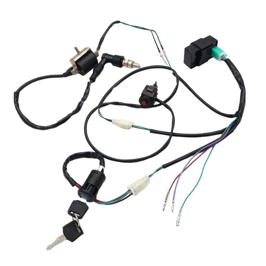 Wiring Loom Harness Kill Switch Ignition Coil CDI For 50cc-160cc Dirt Bike ATV