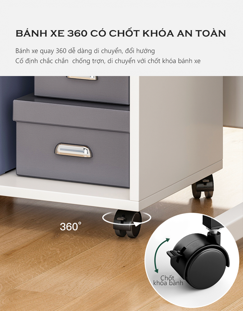 Kệ Gỗ Bánh Xe Để Đồ Đa Năng Di Chuyển Dễ Dàng Nhiều Tầng - AP190