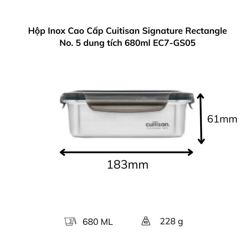 Hộp Inox Cao Cấp Cuitisan Signature nhiều dung tích hàng chính hãng