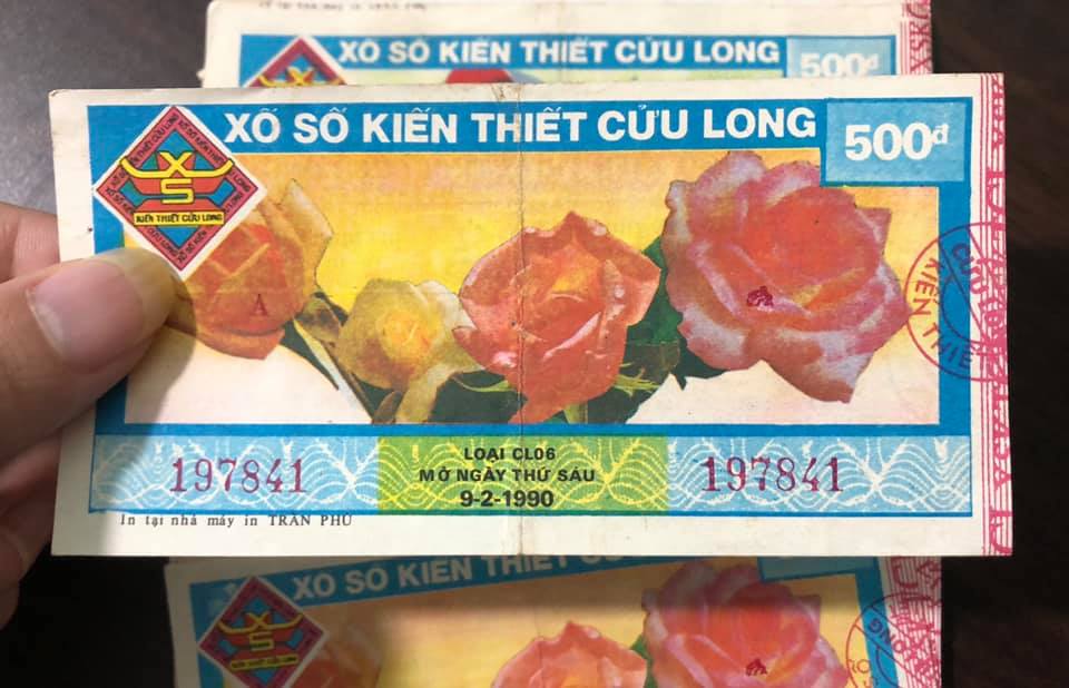 Tờ vé số 199x tỉnh Cửu Long sưu tầm