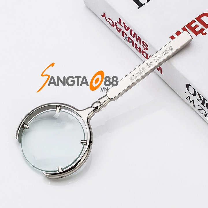 Kính lúp cầm tay 8X-60mm sang trọng, tinh tế - Tặng móc khóa tô vít đa năng 3in1