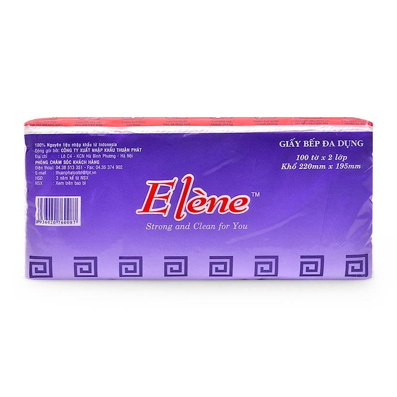 Giấy bếp đa dụng 2 lớp Elene gói 100 tờ