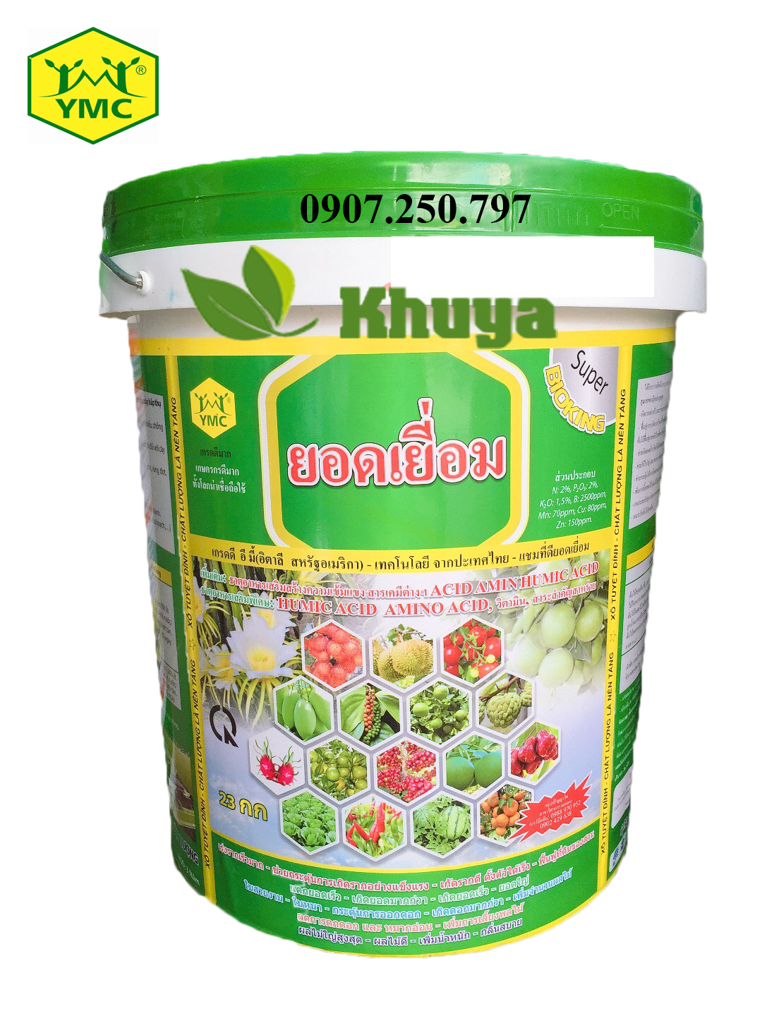 Phân bón xô Tuyệt Đỉnh Thái YMC AV14 loại 23kg Phát triển rễ - Xanh Dày lá - Ra hoa Đậu trái