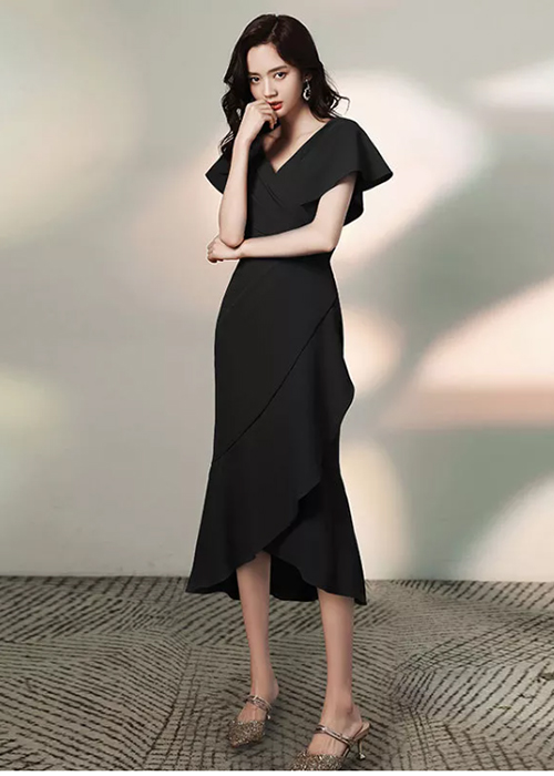 Đầm Body, Váy Dự Tiệc Cổ V Đuôi Cá Sang Trọng Có Size M,L,XL