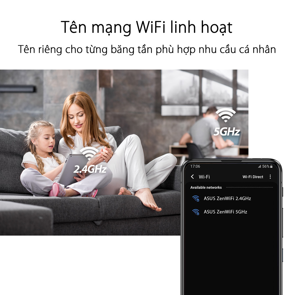 Hệ thống MESH WI-FI 6 ASUS XD4 (W-2-PK) Mini ZenWiFi AX1800 Băng Tần Kép - Hàng Chính Hãng