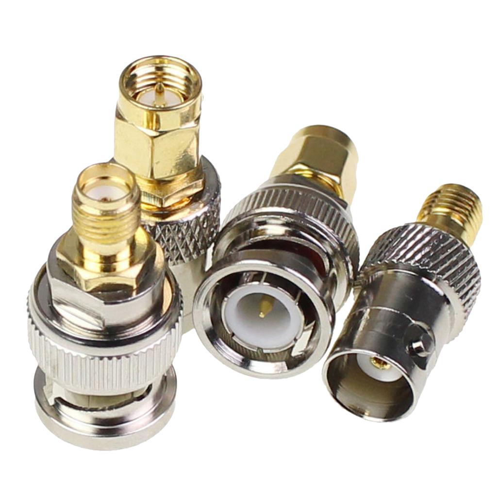 4Pcs BNC To SMA Type Male Female RF Kit Adapter Connector Test Converter Set