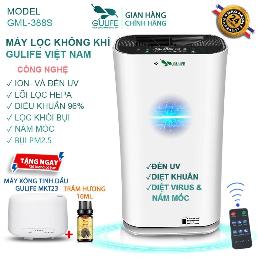 Máy Lọc Không Khí Gulife Bộ Lọc HEPA, Diệt Khuẩn UV, Lọc Bụi Mịn PM2.5 Khử Pormaldehyd-GML-388S