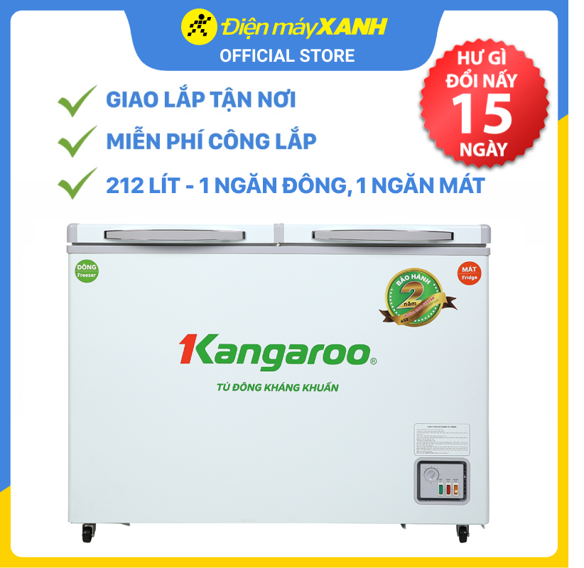 Tủ đông Kangaroo 212 lít KG 328NC2 - Hàng chính hãng - Giao toàn quốc