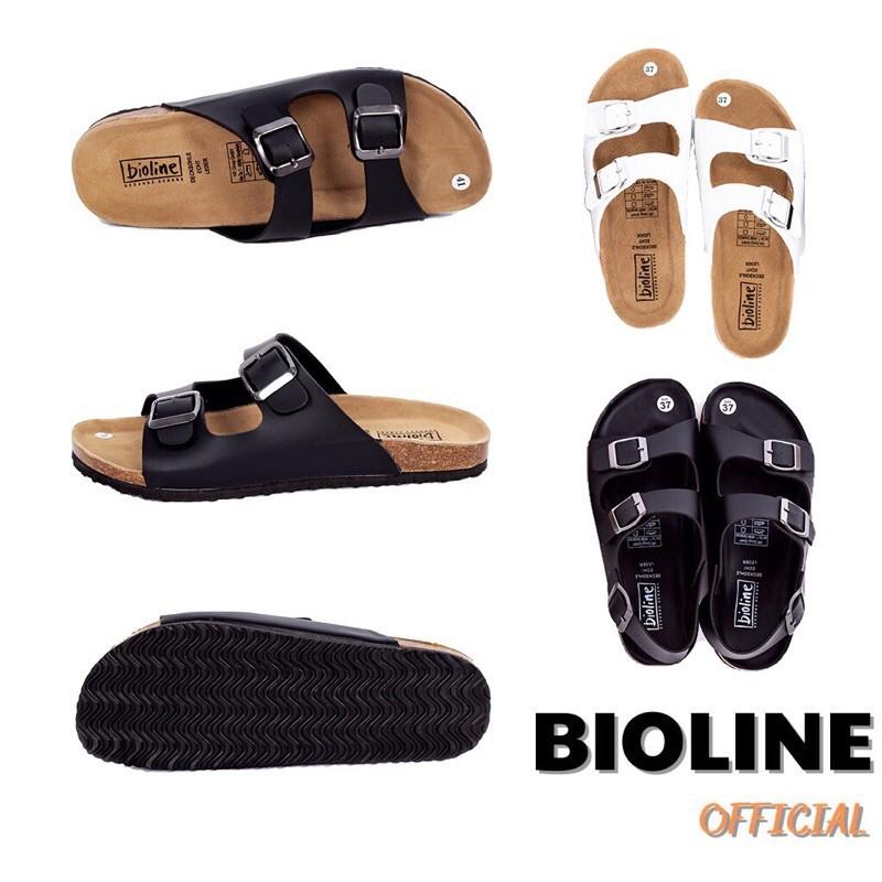 Dép đế trấu quai ngang Bioline đế bằng da pu chống nước PU01 - Bioline Official